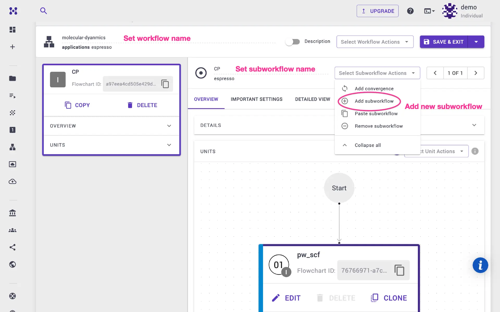 DeePMD add subworkflow