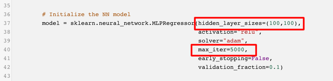 ML Train Neural Network with 2 Hidden Layers